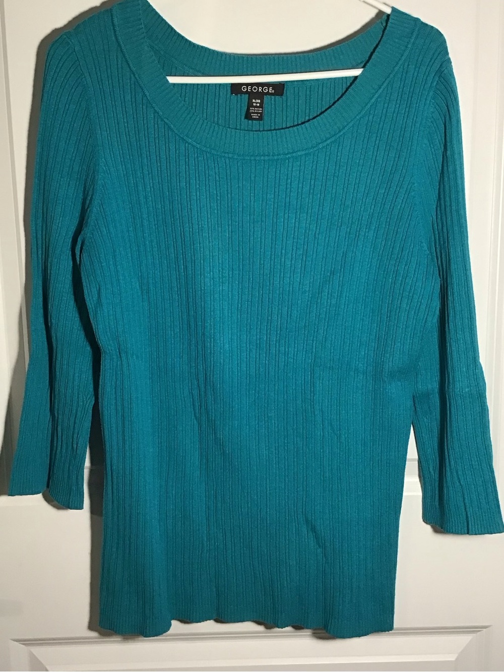 George Teal Ribbed Scoop Neck XL